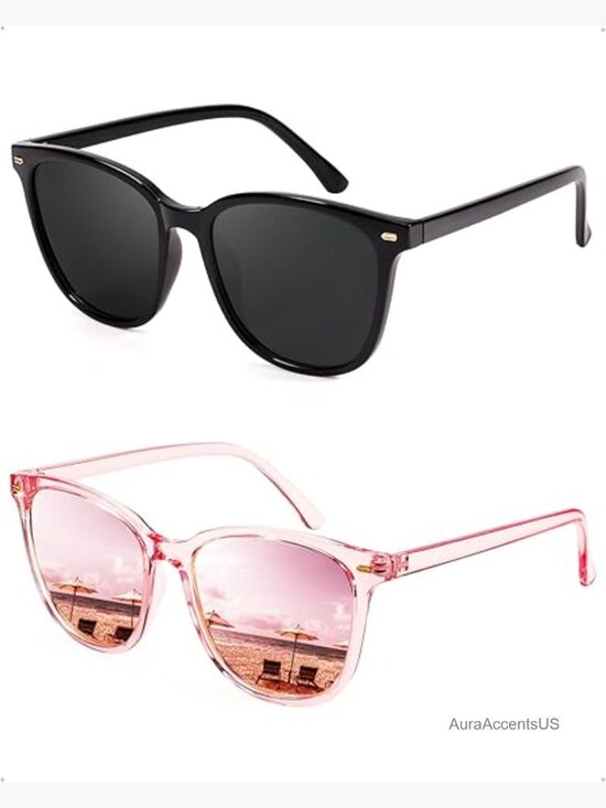 2 Pack Polarized UV400 Sunglasses Big Frame Square Classic main image 7